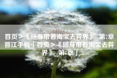 首页＞《随身带着淘宝去异界》  第7章晋江手机「首页＞《随身带着淘宝去异界》  第7章」