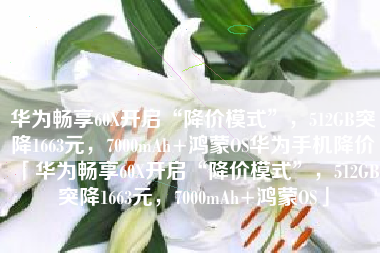 华为畅享60X开启“降价模式”，512GB突降1663元，7000mAh+鸿蒙OS华为手机降价「华为畅享60X开启“降价模式”，512GB突降1663元，7000mAh+鸿蒙OS」