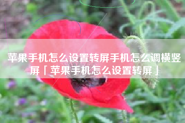 苹果手机怎么设置转屏手机怎么调横竖屏「苹果手机怎么设置转屏」