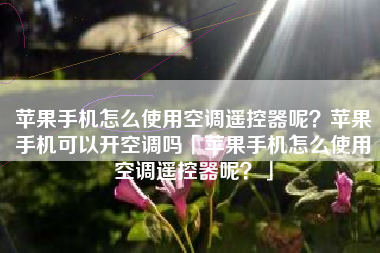 苹果手机怎么使用空调遥控器呢？苹果手机可以开空调吗「苹果手机怎么使用空调遥控器呢？」