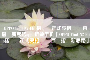OPPO Find N2 Flip摺疊機正式亮相 開啟百變摺學新思路oppo折叠手机「OPPO Find N2 Flip摺疊機正式亮相 開啟百變摺學新思路」