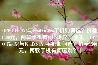 OPPO FindX6与FindX6 Pro手机如何选？价差1500元，两款手机有何区别？x6手机「OPPO FindX6与FindX6 Pro手机如何选？价差1500元，两款手机有何区别？」