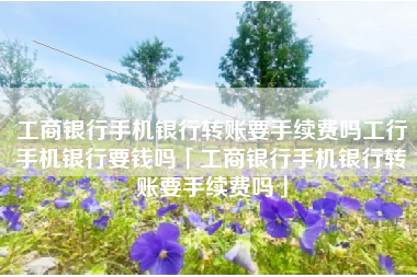 工商银行手机银行转账要手续费吗工行手机银行要钱吗「工商银行手机银行转账要手续费吗」
