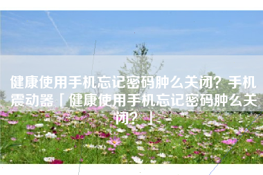 健康使用手机忘记密码肿么关闭?手机震动器「健康使用手机忘记密码肿么关闭?」 健康使用手机忘记密码肿么关闭?手机震动器「健康使用手机忘记密码肿么关闭?」