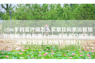 12306手机客户端怎么买票及购票流程细节(图解)手机购票「12306手机客户端怎么买票及购票流程细节(图解)」