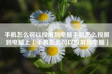 手机怎么可以投屏到电脑手机怎么投屏到电脑上「手机怎么可以投屏到电脑」