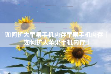 如何扩大苹果手机内存苹果手机内存「如何扩大苹果手机内存」