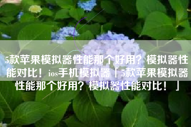 5款苹果模拟器性能那个好用？模拟器性能对比！ios手机模拟器「5款苹果模拟器性能那个好用？模拟器性能对比！」
