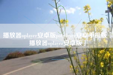 播放器oplayer安卓版potplayer安卓手机版「播放器oplayer安卓版」