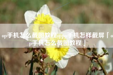 op手机怎么截图教程oppo手机怎样截屏「op手机怎么截图教程」