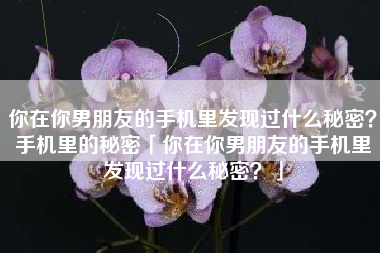 你在你男朋友的手机里发现过什么秘密？手机里的秘密「你在你男朋友的手机里发现过什么秘密？」