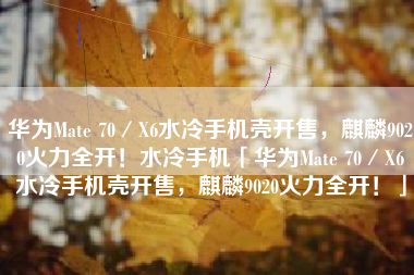 华为Mate 70／X6水冷手机壳开售，麒麟9020火力全开！水冷手机「华为Mate 70／X6水冷手机壳开售，麒麟9020火力全开！」