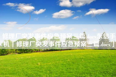 修理厂突发事件应急预案三篇.docx东信手机「修理厂突发事件应急预案三篇.docx」