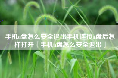 手机u盘怎么安全退出手机连接u盘后怎样打开「手机u盘怎么安全退出」