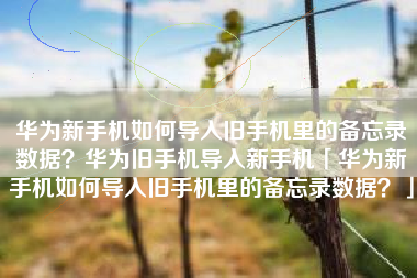 华为新手机如何导入旧手机里的备忘录数据？华为旧手机导入新手机「华为新手机如何导入旧手机里的备忘录数据？」