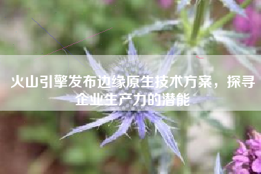 火山引擎发布边缘原生技术方案，探寻企业生产力的潜能