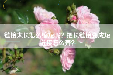 链接太长怎么缩短呢？把长链接变成短链接怎么弄？