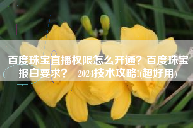 百度珠宝直播权限怎么开通？百度珠宝报白要求？  2024技术攻略!(超好用)