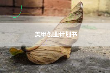 美甲创业计划书