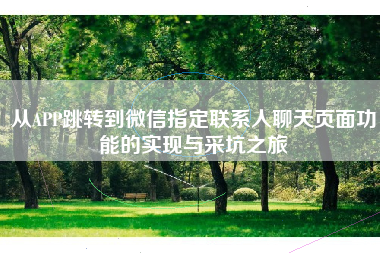从APP跳转到微信指定联系人聊天页面功能的实现与采坑之旅