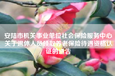 安陆市机关事业单位社会保险服务中心关于退休人员领取养老保险待遇资格认证的通告