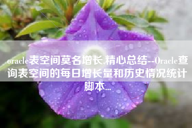 oracle表空间莫名增长,精心总结--Oracle查询表空间的每日增长量和历史情况统计脚本...