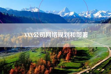 XXX公司网络规划和部署