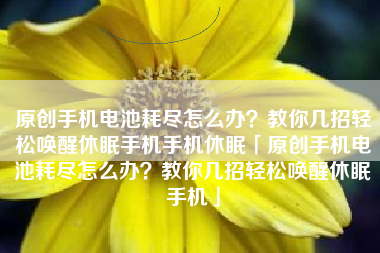 原创手机电池耗尽怎么办？教你几招轻松唤醒休眠手机手机休眠「原创手机电池耗尽怎么办？教你几招轻松唤醒休眠手机」