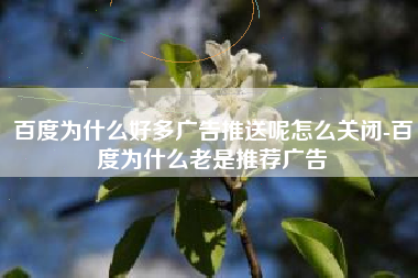 百度为什么好多广告推送呢怎么关闭-百度为什么老是推荐广告
