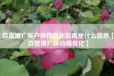 百度推广账户操作优化指南是什么意思【百度推广移动端优化】