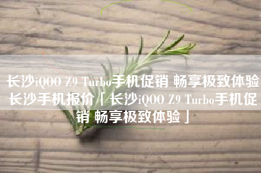 长沙iQOO Z9 Turbo手机促销 畅享极致体验长沙手机报价「长沙iQOO Z9 Turbo手机促销 畅享极致体验」