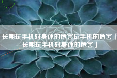 长期玩手机对身体的危害玩手机的危害「长期玩手机对身体的危害」