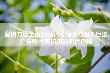 宣传力度全面升级，《暗喻幻想》巨型广告震撼亮相纽约时代广场