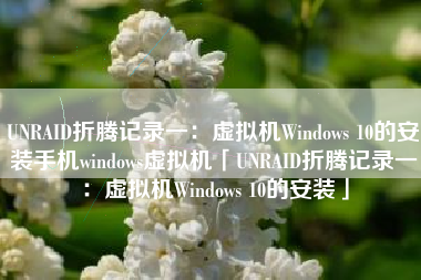 UNRAID折腾记录一：虚拟机Windows 10的安装手机windows虚拟机「UNRAID折腾记录一：虚拟机Windows 10的安装」
