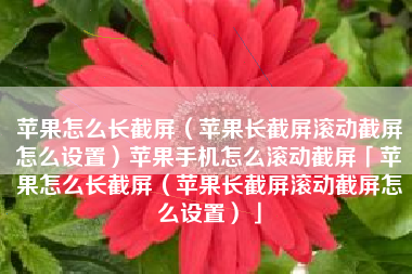 苹果怎么长截屏（苹果长截屏滚动截屏怎么设置）苹果手机怎么滚动截屏「苹果怎么长截屏（苹果长截屏滚动截屏怎么设置）」