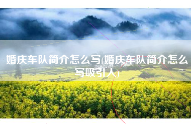 婚庆车队简介怎么写(婚庆车队简介怎么写吸引人) 婚庆车队简介怎么写(婚庆车队简介怎么写吸引人)