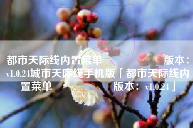 都市天际线内置菜单                    版本：v1.0.24城市天际线手机版「都市天际线内置菜单                    版本：v1.0.24」