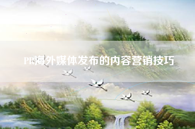 PR海外媒体发布的内容营销技巧 PR海外媒体发布的内容营销技巧